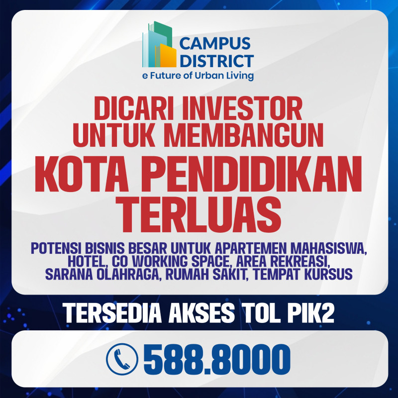 Di cari Investor Untuk Membangun Kota Pendidikan Terluas